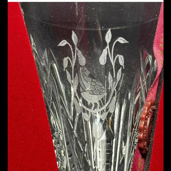 🔮🌲Waterford Crystal 12 Days Christmas Partridge In A Pear Tree Flute - Picture 3 of 3